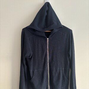 Wings + Horns Navy Slub Cotton Hoodie - Medium